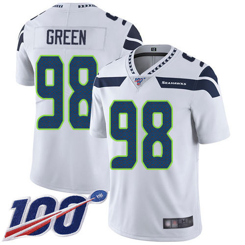 Seattle Seahawks Limited White Men Rasheem Green Road Jersey NFL Football #98 100th Season Vapor Untouchable->youth nfl jersey->Youth Jersey